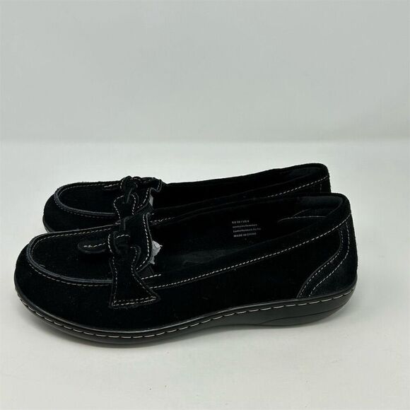 Osslue Women's Black Suede Slip-On Penny Loafers Size 8 Cushioned Insole Tassel - Picture 7 of 14